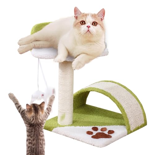 EWFAS Kratzbaum für Katzen aus Sisal, Kätzchen Kratzspielzeug, Cat Teaser Ball Katzenkratzbrett – Krallenschleifender Sisal-Katzenbaumturm für Zuhause und unterwegs von EWFAS