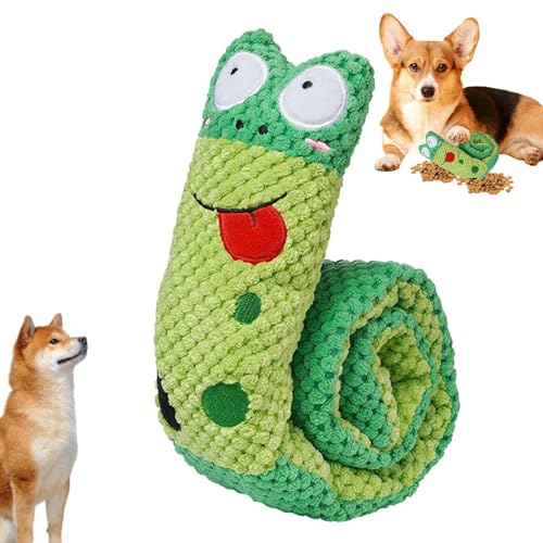 EWFAS Quietschendes Schneckenspielzeug für Hunde, Schnüffelspielzeug für Hundeschnecken | Anreicherndes Kau-Beißspielzeug | Quietschendes Crinkle-Kau-Plüsch-Schnupftabakspielzeug für Hunde, von EWFAS