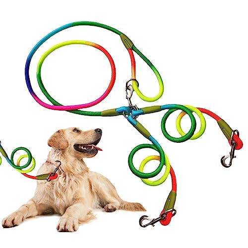 Hundeleine | Walking Running Belt Taille für Hunde | Freihändige, tragbare Dual-Hundeleinen-Traktionsseile zum Spazierengehen, Joggen, Wandern, Camping, Training Ewfas von EWFAS