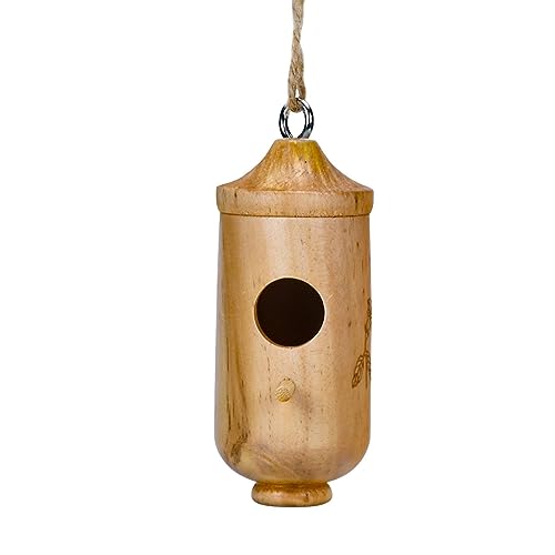 Kolibri-Nest - Schaukel-Nisthaus aus Holz für Kolibris - Vogelhäuschen für draußen, wiederverwendbares Naturholznest für Zaunkönig, Gartenfenstersperling im Freien Ewfas von EWFAS