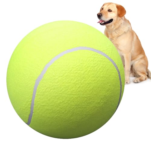 Riesen-Tennisball für Hunde | Hüteball für Hunde | 9,5 Zoll riesiger Haustierspielzeug-Tennisball | Gelbe große Tennisbälle als Geburtstagsgeschenk für Hunde | Aufblasbare Haustierspielzeugbälle von EWFAS
