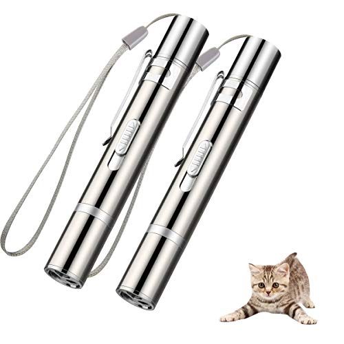 EWIGE LED Pointer, Spielzeug für Katzen Hund Haustier mit USB Wiederaufladbar interaktives Fangspiel (2-Stück) von EWIGE