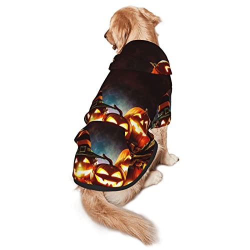 Candle Lit Haustier-Sweatshirt mit Kapuze, für Halloween, mittlere und große Haustiere, für vier Jahreszeiten, Liebe, Hunde-Sweatshirt von EWMAR