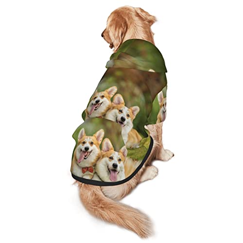 Dog On The Lawn Haustier-Kapuzen-Sweatshirt für vier Jahreszeiten, Größe M und L von EWMAR