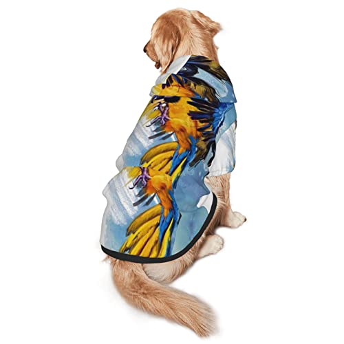 Flying Parrot Haustier-Sweatshirt mit Kapuze, Größe M und L, für vier Jahreszeiten von EWMAR
