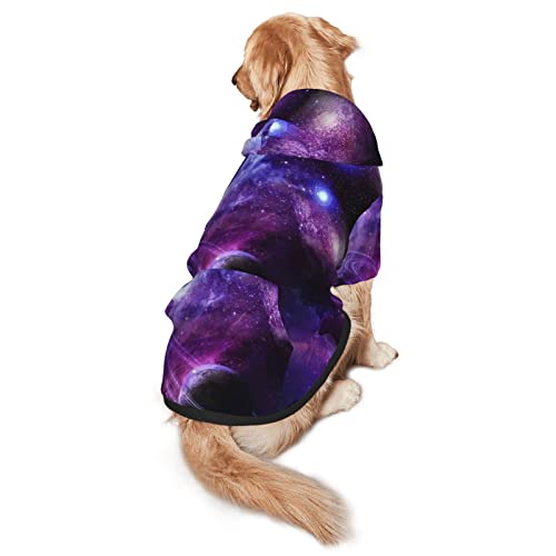 Galaxy Starry Space Purple Starry Haustier-Kapuzen-Sweatshirt für vier Jahreszeiten, Violett von EWMAR