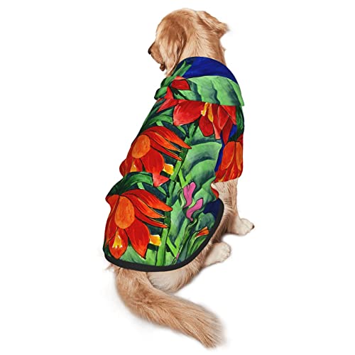 Haustier-Kapuzen-Sweatshirt mit Blumenmotiv, Größe M und L, für vier Jahreszeiten von EWMAR
