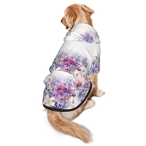 Haustier-Kapuzen-Sweatshirt mit Blumenmuster, Größe M und L, für vier Jahreszeiten von EWMAR