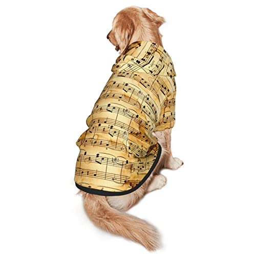 Haustier-Kapuzen-Sweatshirt mit Musiknoten-Aufdruck, mittelgroß und groß, für vier Jahreszeiten von EWMAR