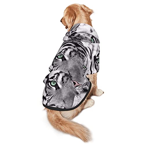 Haustier-Kapuzen-Sweatshirt mit Tigermotiv, Größe M und L, Schwarz / Weiß von EWMAR