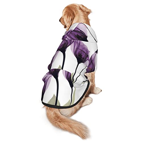 Haustier-Sweatshirt mit Kapuze, Blumenmotiv, Größe M und L, Violett von EWMAR