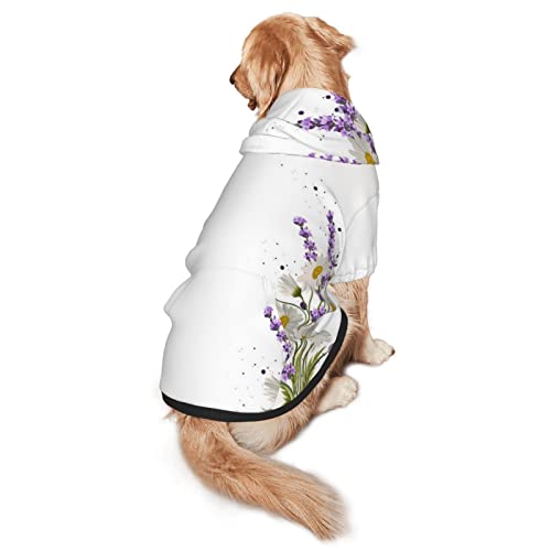 Haustier-Sweatshirt mit Kapuze, Lavendel-Blume, Größe M und L, für vier Jahreszeiten von EWMAR