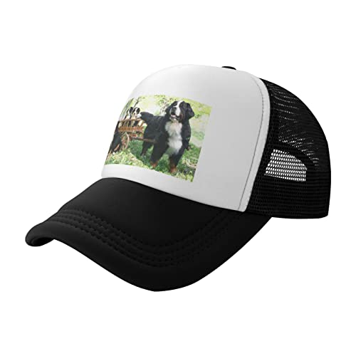 Hunde-Familien-Trucker-Hut, schwarz: modische Baseballkappe für Erwachsene, tägliche Outdoor-Aktivitäten, Reisen von EWMAR
