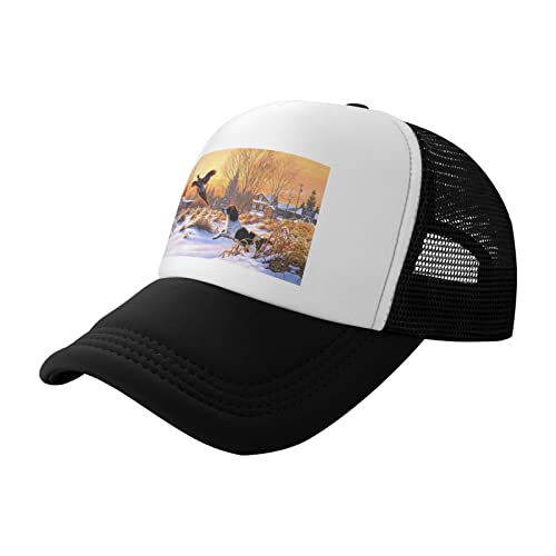 Hunde-Fasan-Trucker-Hut, Schwarz: modische Baseballkappe für Erwachsene, tägliche Outdoor-Aktivitäten, Reisen von EWMAR