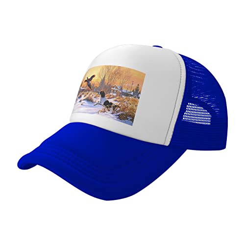 Hunde-Fasan-Trucker-Hut, blau: modische Baseballkappe für Erwachsene, tägliche Outdoor-Aktivitäten, Reisen Hunde-Fasan-Trucker-Hut, blau: modische Baseballkappe für Erwachsene, tägliche Outdoor-Aktivitäten, Reisen von EWMAR