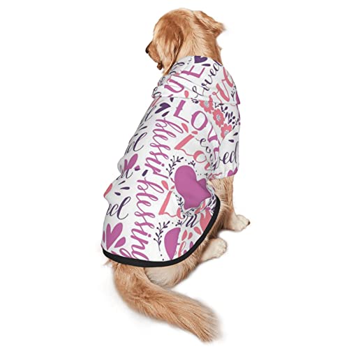 Lovely Hearts Haustier-Sweatshirt mit Kapuze, Größe M und L, für vier Jahreszeiten von EWMAR