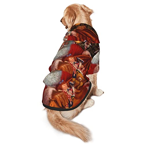 Santa's Geschenktasche für Haustiere, mittlere und große Kapuze, Sweatshirt für vier Jahreszeiten, Liebe, Hunde-Sweatshirt von EWMAR