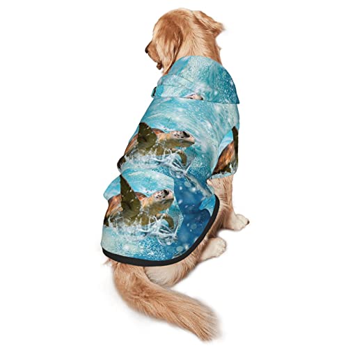 Sea Turtle Hunde-Sweatshirt mit Kapuze, für vier Jahreszeiten, Größe M und L von EWMAR