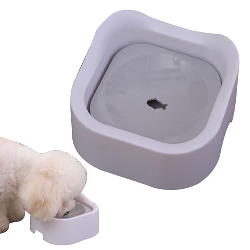 EWOKE Tropffreier Wassernapf für Hunde,Schwimmender Anti-Kipp-Wassernapf für Hunde - Wasserspender für Haustiere mit langsamem Futterspender, Hundenapf für den Außen- und Innenbereich, breiter Boden von EWOKE