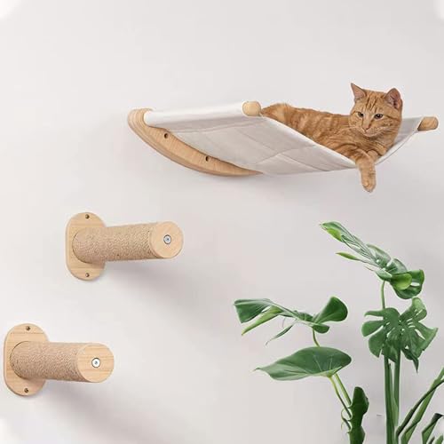 Cat Climbing Ladder, Wall Mounted Multi-Layer cat Climbing Frame, Sword Hemp Rope, Wooden Board Staircase, cat Toy Cat Climbing Ladder, Wall Mounted Multi-Layer cat Climbing Frame, Sword Hemp Rope, Wooden Board Staircase, cat Toy von EWUYKMC