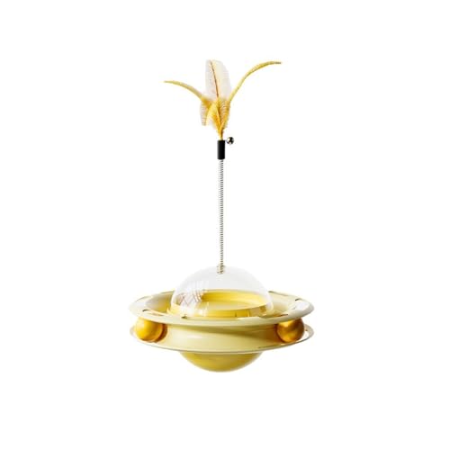 Cat Toys, Teasing Stick, Tumbler, Carousel, Self Fun, Soothing, Kitten, Consuming Physical Equipment (Yellow) von EWUYKMC