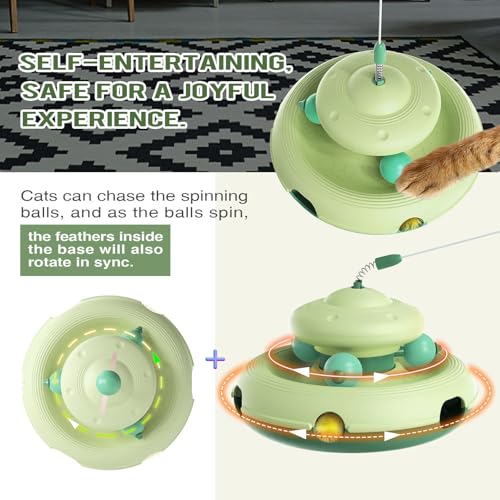 EWUYKMC Cat Spinning Ball, cat Toy, cat Teasing Stick, intelligent Laser cat Teasing Device, cat Electric Toy (pink) von EWUYKMC