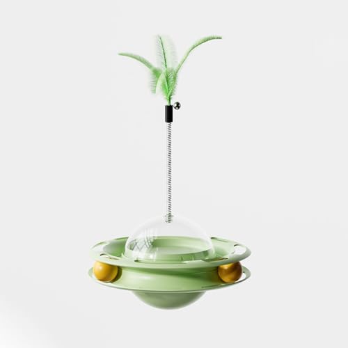 EWUYKMC Cat Toys, Teasing Stick, Tumbler, Carousel, Self Fun, Soothing, Kitten, Consuming Physical Equipment(Green) von EWUYKMC