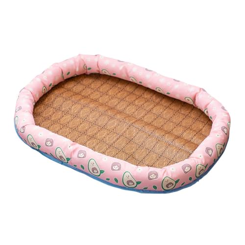 EWUYKMC Straw cat Basket with mat, Woven cat Sleeping Place, pet cool mat Nest, Summer Rattan Woven L60 * 45cm von EWUYKMC