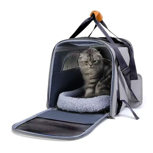 Foldable pet Dog and cat Tote Bag, Breathable and Lightweight for Pets Going Out, Large Capacity Foldable Tote cat Bag (Grey) von EWUYKMC