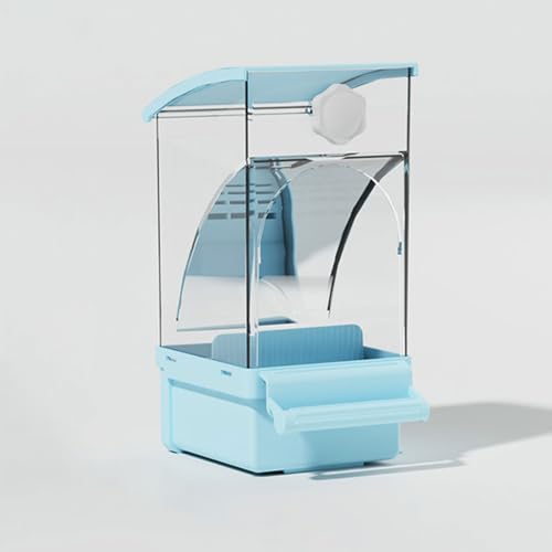 Parrot Automatic Feeder Integrated Machine, Hanging Anti Splash Bird Food Box, Husk Separation New Automatic Feeder (Blue) von EWUYKMC