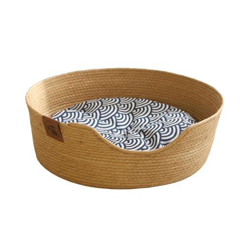 Straw cat Basket with mat, Woven cat Sleeping Place, Breathable cat House, Kitten and Puppy pet Bed Straw cat Basket with mat, Woven cat Sleeping Place, Breathable cat House, Kitten and Puppy pet Bed von EWUYKMC