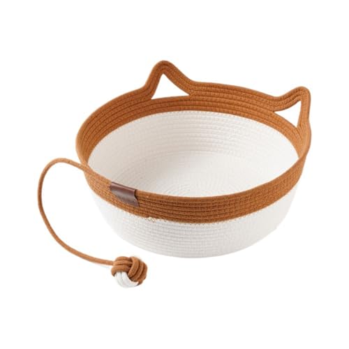 Straw cat Basket with mat, Woven cat Sleeping Place, Rattan cat Nest, All Season universal L (40 * 14) von EWUYKMC