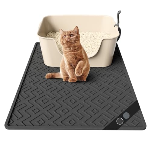 Katzenstreu-Matte, 71,1 x 50,8 cm, extra große Silikon-Katzenfangmatte, wasserdicht, rutschfest, leicht zu reinigen, weiche und langlebige Bodenmatte für Katzen und Haustiere Katzenstreu-Matte, 71,1 x 50,8 cm, extra große Silikon-Katzenfangmatte, wasserdicht, rutschfest, leicht zu reinigen, weiche und langlebige Bodenmatte für Katzen und Haustiere von EWX