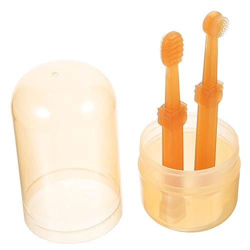 EXAOMBLE 1 Satz Haustier Zahnbürste Welpenzahnbürste Für Hunde Halter Zahnbürsten Spender Hundespielzeug Produkte Glatter Hund Zähne Putzen Formel Fleck Zahnen Haustiere Light Brown Plastik von EXAOMBLE