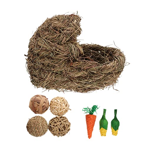 EXAOMBLE 1 Satz Kaninchengrasnest Kaninchenkäfig Einlage Hamsterbettwäsche Spielmatte Schaumstoff Hasen Igel Zubehör Meerschweinchen Couch Plüsch Schweinedecke Hängematte von EXAOMBLE
