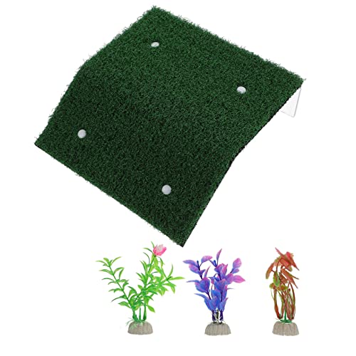 EXAOMBLE 1 Satz Kletterplattformen für Schildkröten Rasen Design Installieren mit Saugnäpfen für Aquarien und Terrarien Langlebig und Farbecht von EXAOMBLE