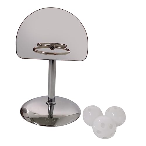 EXAOMBLE 1 Satz Papageienkorb Vogel-Basketballspielzeug Käfige Ausbildung Reifen Bird Toys papageienspielzeug Papageien-Basketballspielzeug Vogeltrainingsspielzeug Rostfreier Stahl Silver von EXAOMBLE