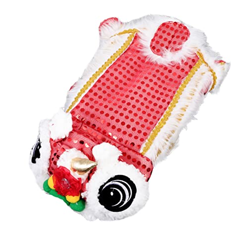 EXAOMBLE 1 Stück Kleidung für Haustiere Löwentanz-Katzenkostüm Weihnachts-Geburtstags-Hundekostüm Kostüme hundekleidung hundebekleidung Hundekleid des neuen Jahres Heimtierbedarf Polyester von EXAOMBLE