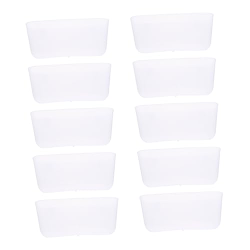 EXAOMBLE 10 Stück automatische Taubentröge Container Kleiner Hühnerfutterautomat Vogel Fütterer Käfige vogelkäfig Birdcage Utensil zum Füttern von Tauben Futterstelle für Vögel Plastik Weiß von EXAOMBLE