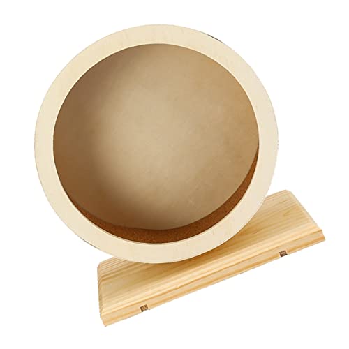 EXAOMBLE 1Stück Holz Hamster Laufrad Leises Übungsrad Für Hamster Kleintiere Holzfarbe Für Hamster Chinchillas Und Gerbils Haustier Sportspielzeug von EXAOMBLE