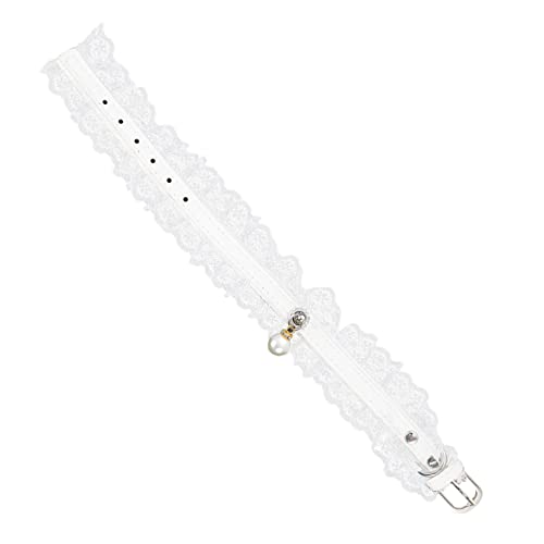 EXAOMBLE 1Stück Katzenhalsband mit Glöckchen Verstellbar Schwarzes und Weißes Spitzenhochzeitsdesign Bequem für Katzen und Haustierzubehör für Stilvolle Auftritte und Besondere von EXAOMBLE