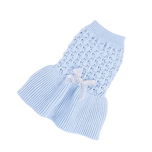 EXAOMBLE 1stück Pet Hund Katze Frühjahrs Pullover Niedliches Zweibeiniges Kleid Bequemes Wollkleid Für Haustiere Blau Xs Für Alltag Und Fotos Aus Hochwertigem Strickmaterial Gefertigt von EXAOMBLE