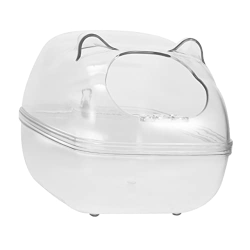 EXAOMBLE 1stk Hamsterbad Labyrinth Badebehälter Für Hamster Locator-scheunentor Bürste Aus Ziegenhaar Kanallüfter Kühlbett Sandbehälter Cooler Hamster Abfallschrank Netz Transparent Plastik von EXAOMBLE