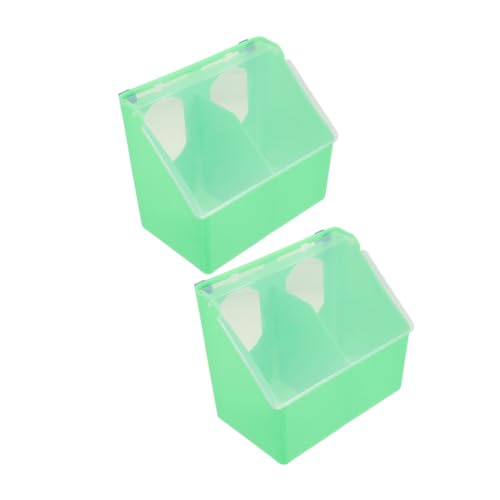EXAOMBLE 2 Stück Box Futterbox Für Tauben Futterhalter Für Tauben Wachtel-Feeder Hühnerfutterhäuschen Aus PVC Wachtelfutterautomaten Kein Abfall Taubenfutter Taube Tränke Light Green Abs von EXAOMBLE