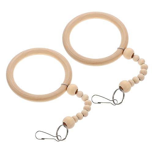 EXAOMBLE 2 Stück Holz Schaukelspielzeug für Papageien Runde Ring Schaukel für Vögel für Käfigvögel und Bewegung von EXAOMBLE