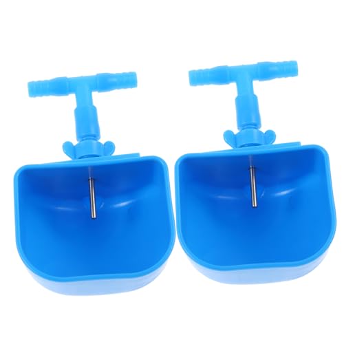 EXAOMBLE 2 Stück Kaninchen-Wasserbrunnen Wasserspender für Hundekäfig Isolierte Wasserflasche Heu coop Hasen zubehör hasenzubehör Haustier -Trinkschale Wassernapf für Kaninchen Plastik Blue von EXAOMBLE