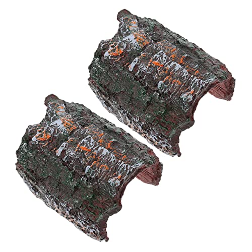 EXAOMBLE 2 Stück Kletter Versteck Für Haustiere Dekoration Reptilien Gecko Spielrindenloch Leopardengecko Feuchtes Versteck Rindenornament Schildkrötenunterstand Für Tank Terrarien von EXAOMBLE