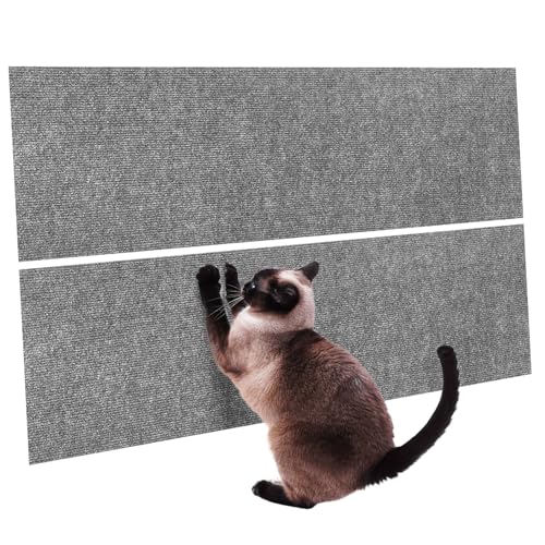 EXAOMBLE 2 Stück Klettermatte für Katzen Katzensofaschutz Katzentunnel Kratzbaum katzenkratzmatte katzenkratzschutz Katzenzubehör Katzenkratzunterlagen für Wohnungskatzen Polyester Grey von EXAOMBLE