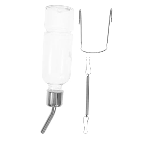 EXAOMBLE 2Stücke Haustier Wasserflasche Hängende Trinkflasche für Meerschweinchen und Hamster Auslaufsicherer Wasserspender für Kleintiere Transparentes Design von EXAOMBLE