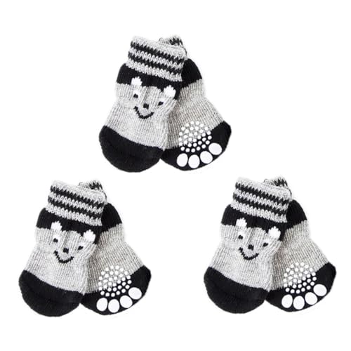 EXAOMBLE 3 Paare Rutsch Hundesocken für Kleine Hunde rutschfeste Pfotenschutzsocken aus Weichem Baumwollmaterial Warm und Strapazierfähig für Innenbereiche und Glatte Böden EXAOMBLE 3 Paare Rutsch Hundesocken für Kleine Hunde rutschfeste Pfotenschutzsocken aus Weichem Baumwollmaterial Warm und Strapazierfähig für Innenbereiche und Glatte Böden von EXAOMBLE